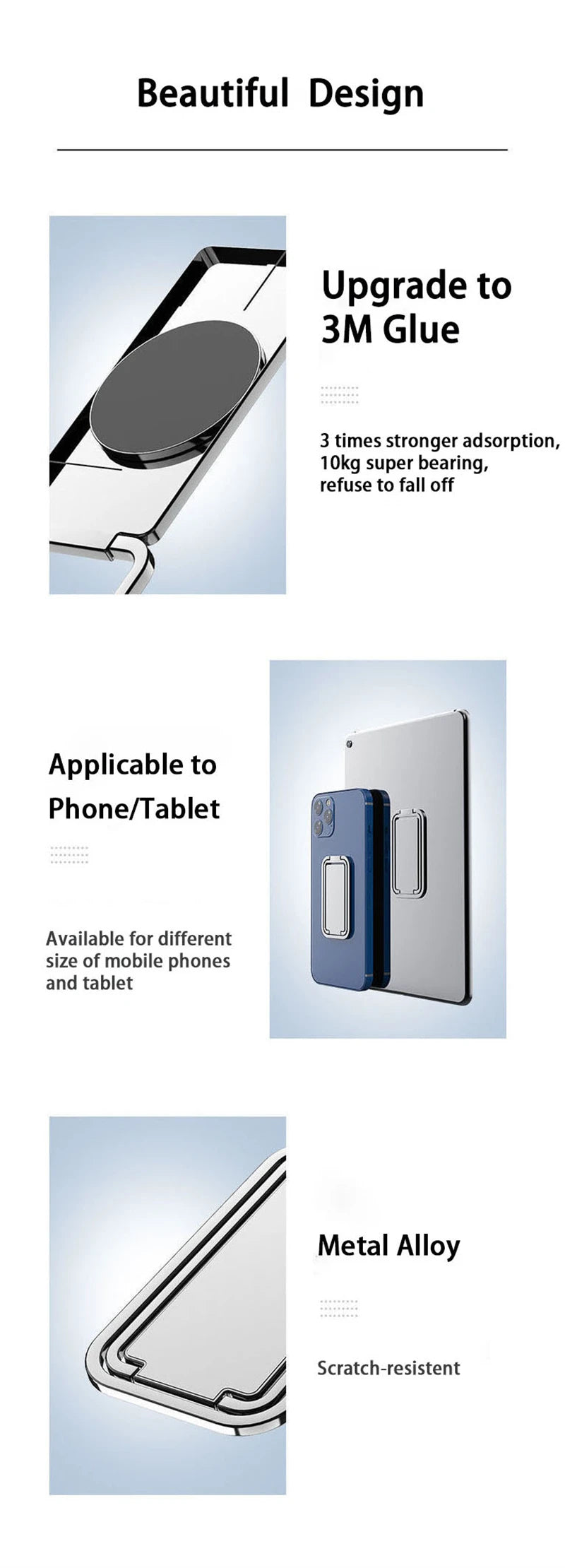 Phone Ring Holder Finger Kickstand 360° Rotation Grip Laptop Stand Foldable Telephone Accessories for Xiaomi Iphone 16 Pro Max