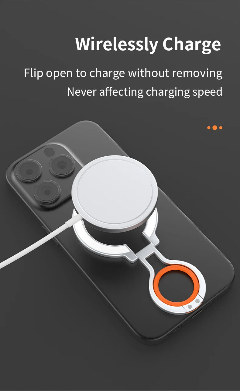 Magnetic Cell Phone Ring Holder Compatible with iPhone 12 13 14 15 Series MagSafe Removable Cell Phone Grip Kickstand