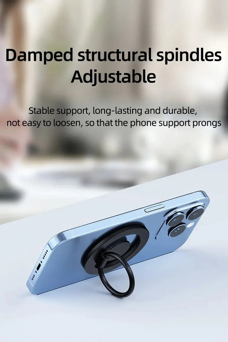 360 Magnetic Cell Phone Ring Holder Mobile Stand For Macsafe iPhone 15 14 13 12 Samsung Xiaomi Desktop Magnet Bracket Mount