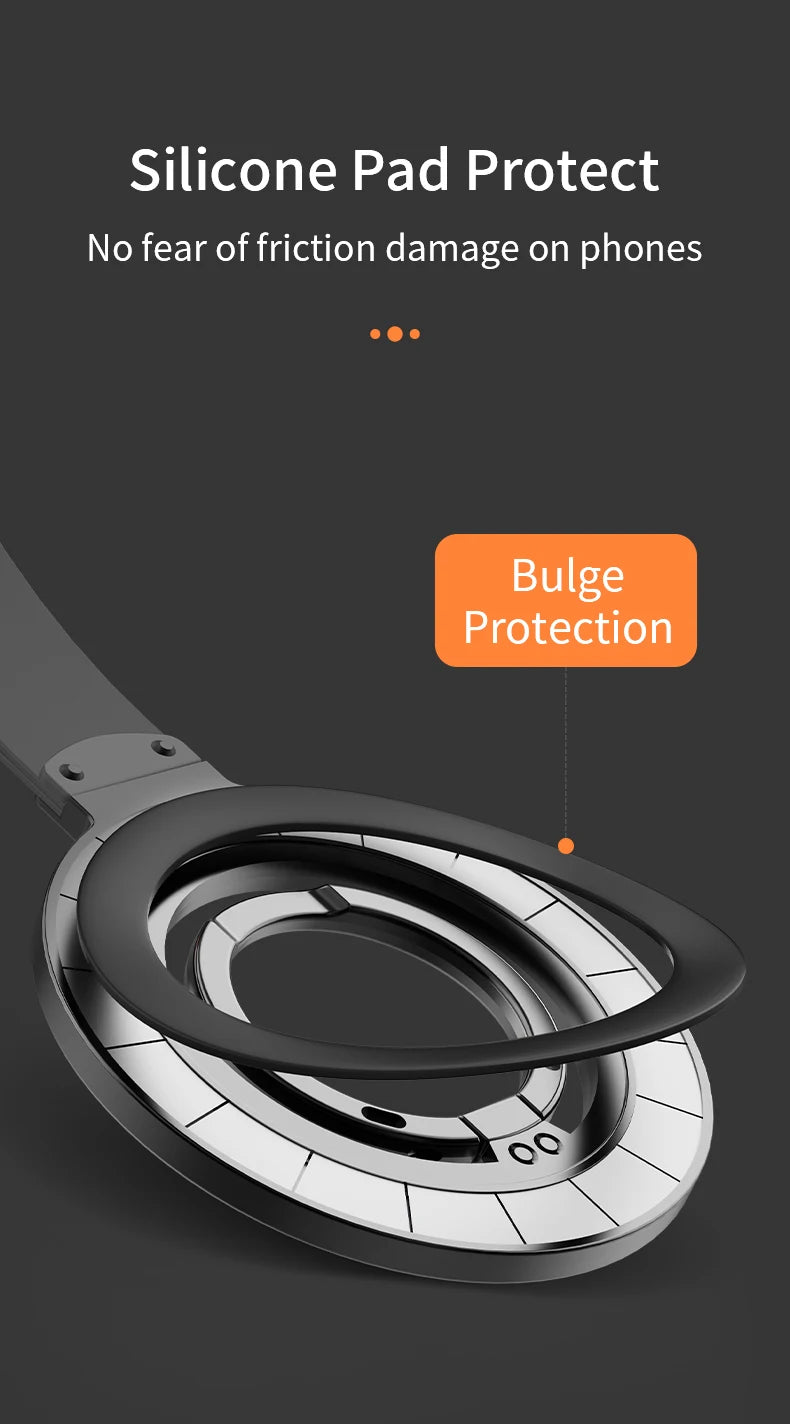 Magnetic KutumyQC Cell Phone Ring Holder Compatible with iPhone 12 13 14 15 Series MagSafe Removable Cell Phone Grip Kickstand