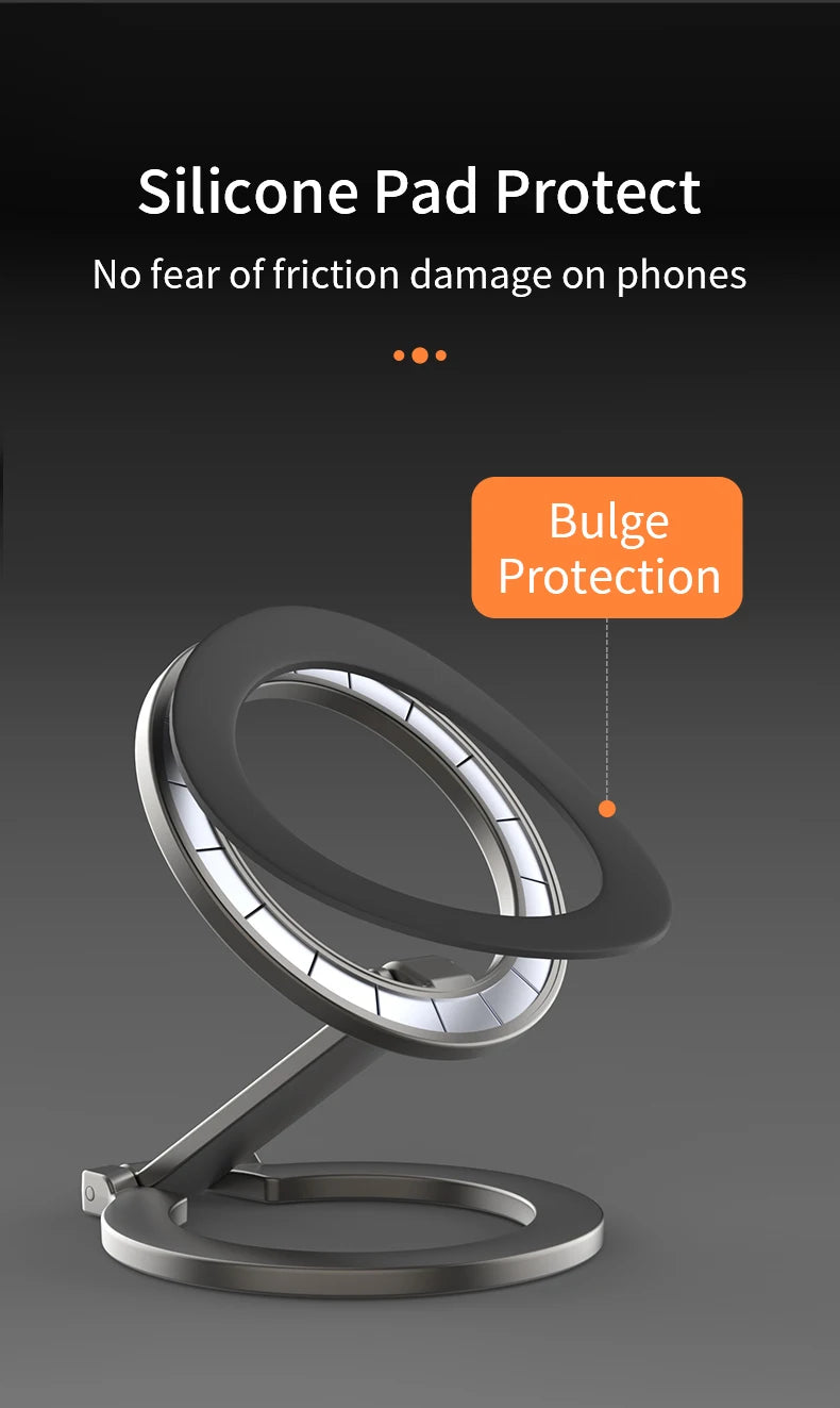 2025 Double Sided MagSafe Phone Stand Magnetic Phone Ring Holder Kickstand Magnet Grip for iPhone 15 16 Android Gym Car Holder