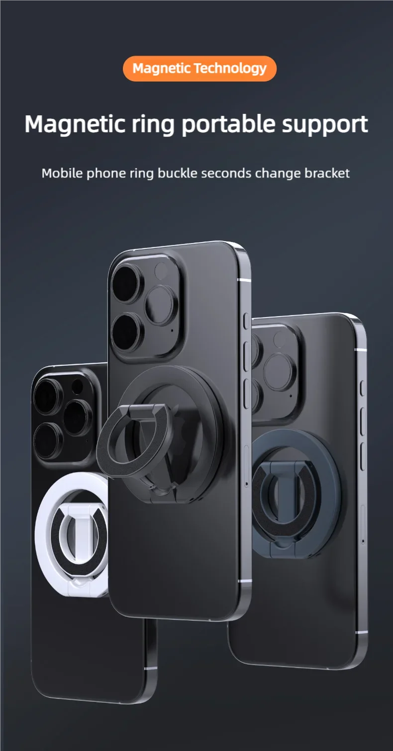 For MagSafe Double Sided Magnetic Phone Ring Holder Portable Folding Cellphones Stand Phone Accessories Support Bracket Grip Tok