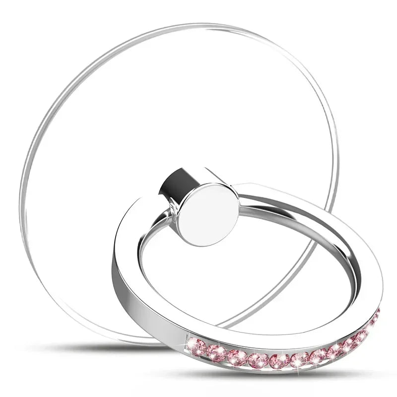 Diamond Cell Phone Ring Holder Stand Transparent Finger Grip Clear 360° Degree Rotation Kickstand Compatible iPhones
