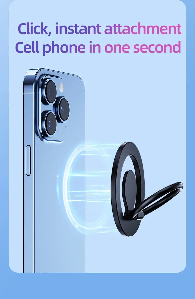 360 Magnetic Cell Phone Ring Holder Mobile Stand For Macsafe iPhone 15 14 13 12 Samsung Xiaomi Desktop Magnet Bracket Mount