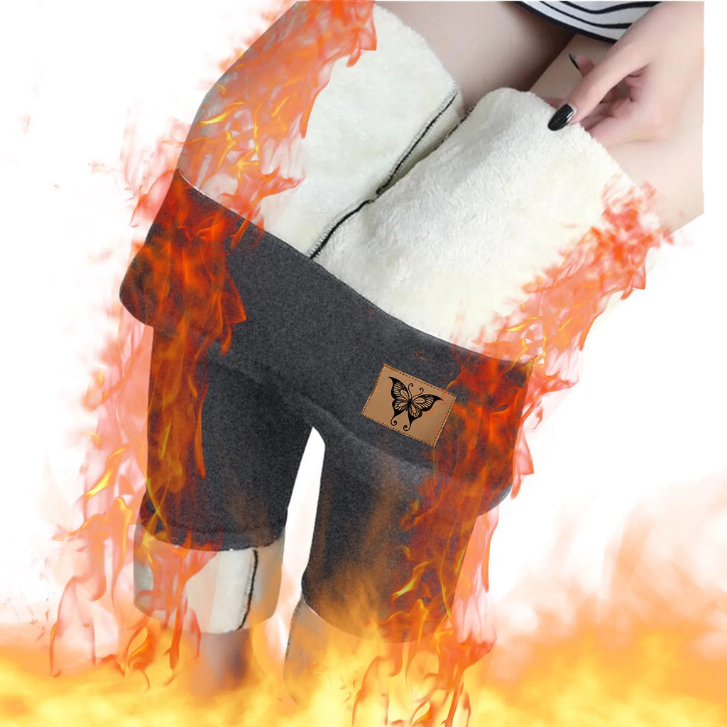 Women's Winter Fleece Leggings High Waist Velvet Keep Warm Tights Pants Solid Color Comfortable Stretchy Thermal Leggins S-3XL