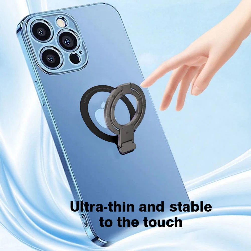 Magnetic Phone Ring Holder Phone Bracket Foldable Removable Cell Phone Grip Kickstand For iPhone 15 Samsung Xiaomi OPPO