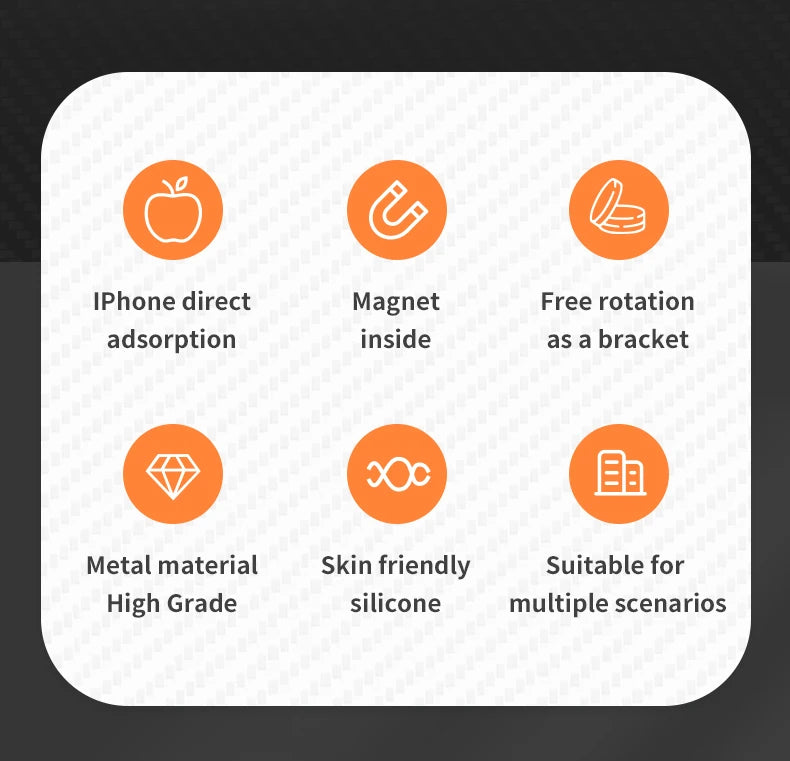 Magnetic KutumyQC Cell Phone Ring Holder Compatible with iPhone 12 13 14 15 Series MagSafe Removable Cell Phone Grip Kickstand