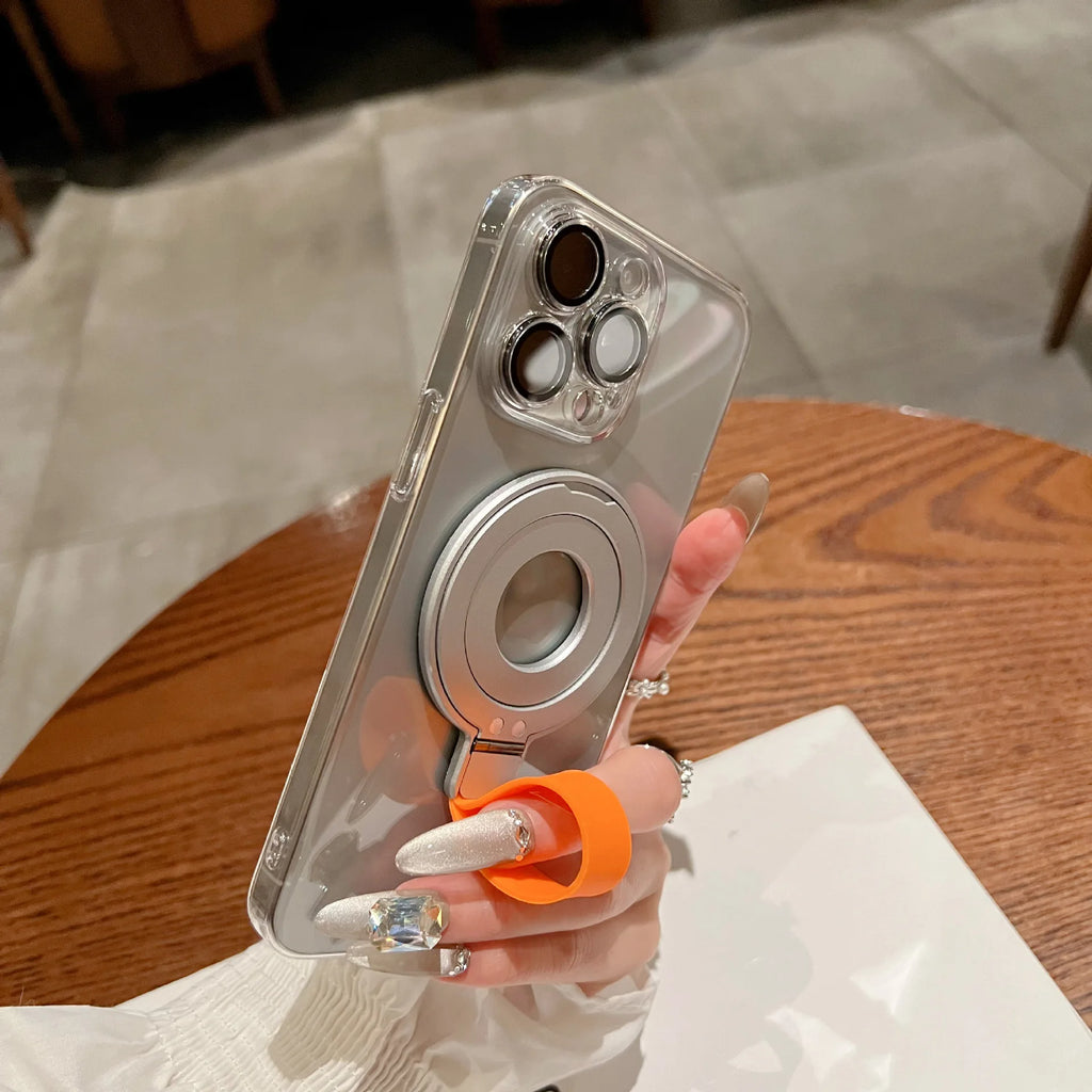 Magnetic KutumyQC Cell Phone Ring Holder Compatible with iPhone 12 13 14 15 Series MagSafe Removable Cell Phone Grip Kickstand