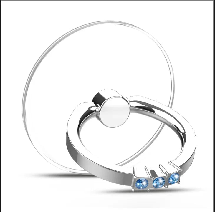 Cell Phone Ring Holder Stand Diamond Transparent Finger Grip Clear 360° Degree Rotation Kickstand Compatible iPhones