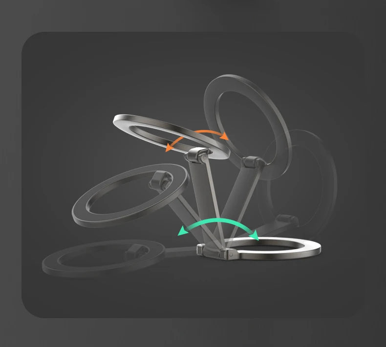 2025 Double Sided MagSafe Phone Stand Magnetic Phone Ring Holder Kickstand Magnet Grip for iPhone 15 16 Android Gym Car Holder