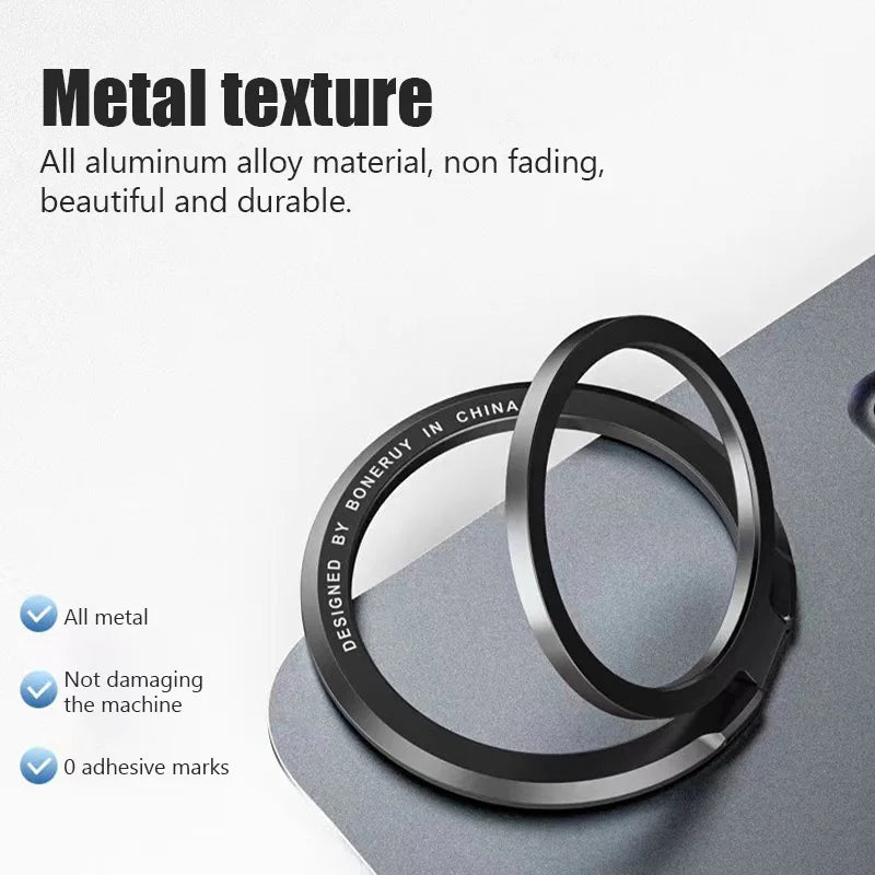 Magnetic Cell Phone Ring Holder Mobile Phone Bracket Removable Cell Phone Grip Kickstand for iPhone MagSafe Samsung Xiaomi