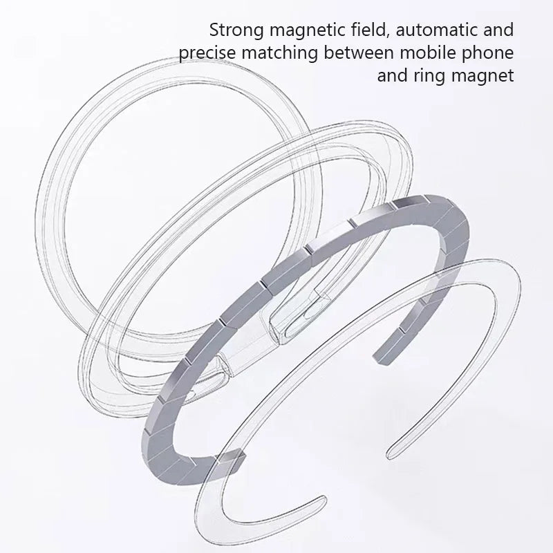 Magnetic Cell Phone Ring Holder Mobile Phone Bracket Removable Cell Phone Grip Kickstand for iPhone MagSafe Samsung Xiaomi
