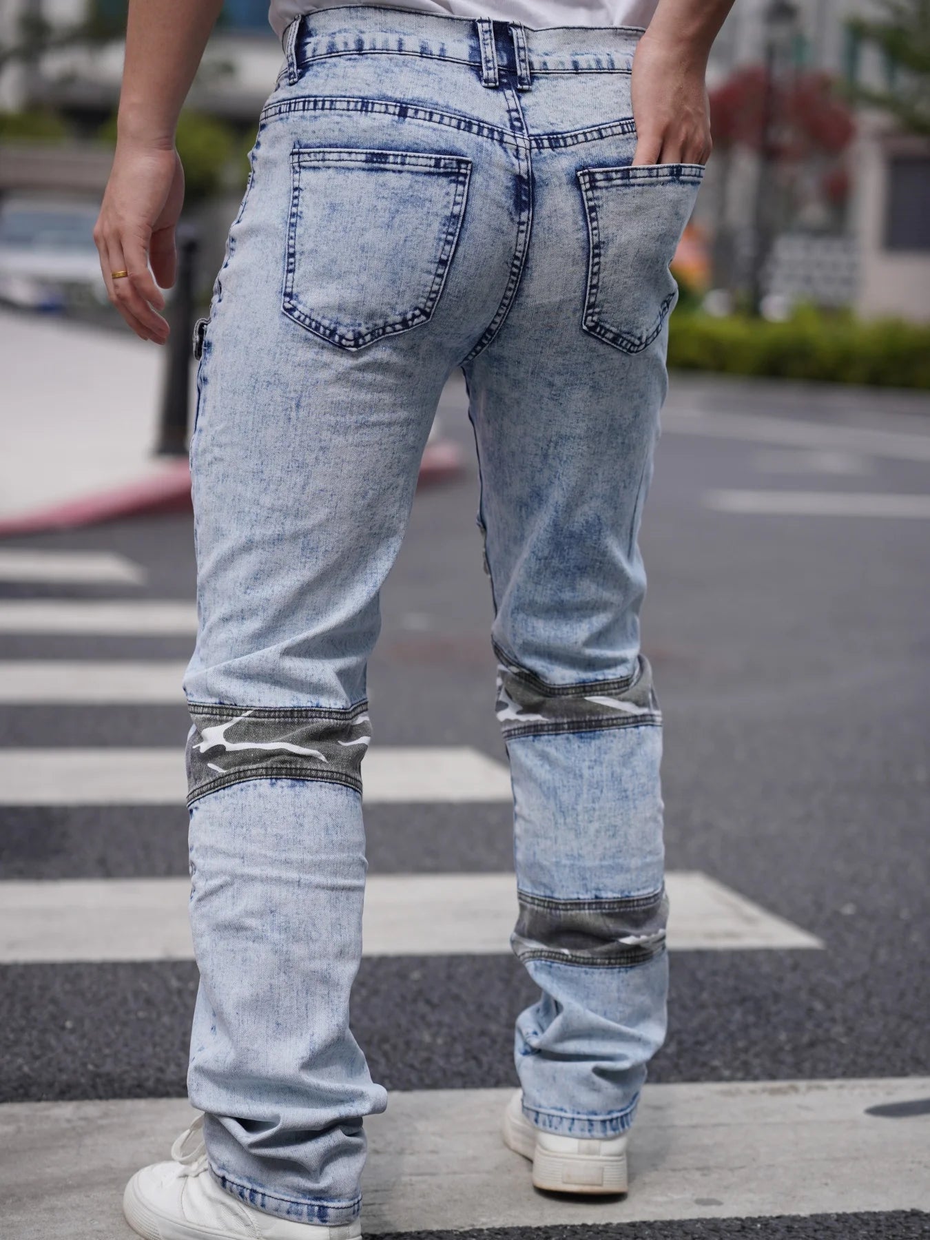 Men's Jeans   Camouflage Patchwork   Trendy Fashion   Industrial Style Pocket Decoration   Promotional Offer   Free Shipping