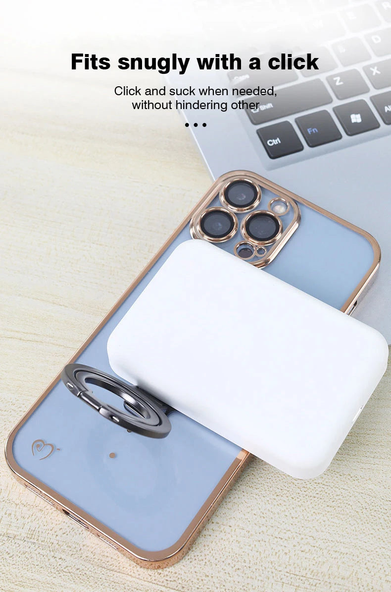 Magnetic Phone Ring Holder Phone Bracket Foldable Removable Cell Phone Grip Kickstand For iPhone 15 Samsung Xiaomi OPPO