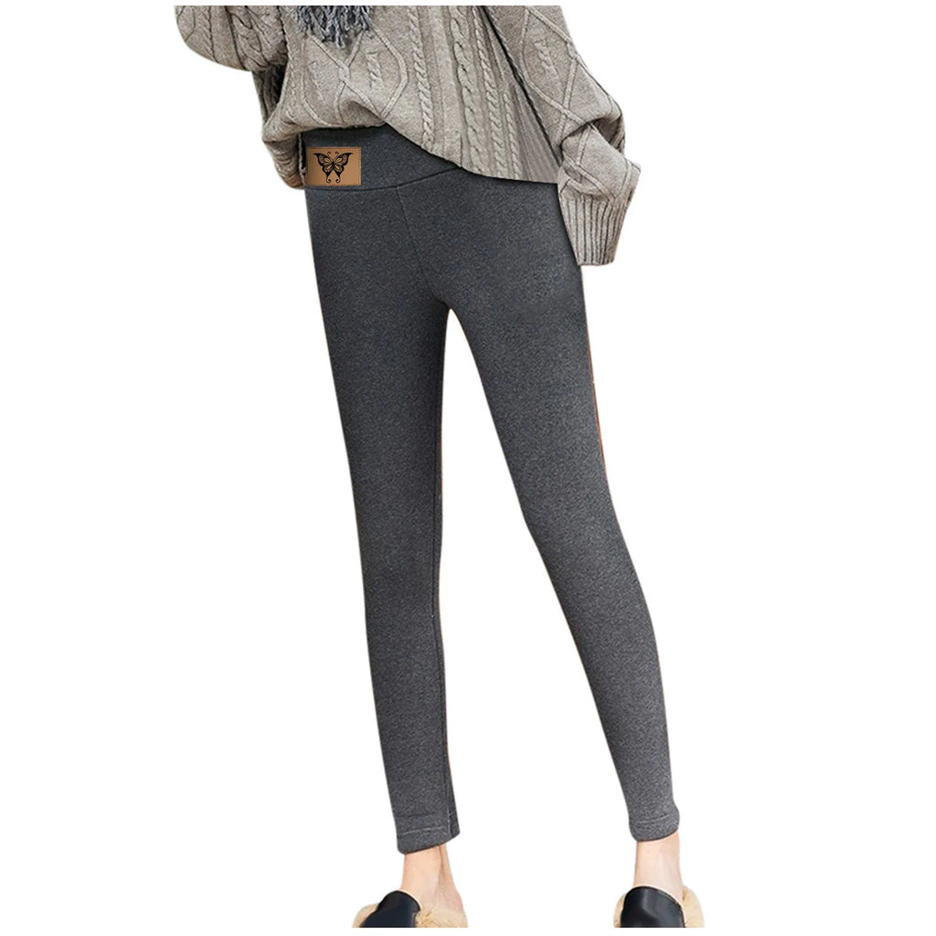 Women's Winter Fleece Leggings High Waist Velvet Keep Warm Tights Pants Solid Color Comfortable Stretchy Thermal Leggins S-3XL