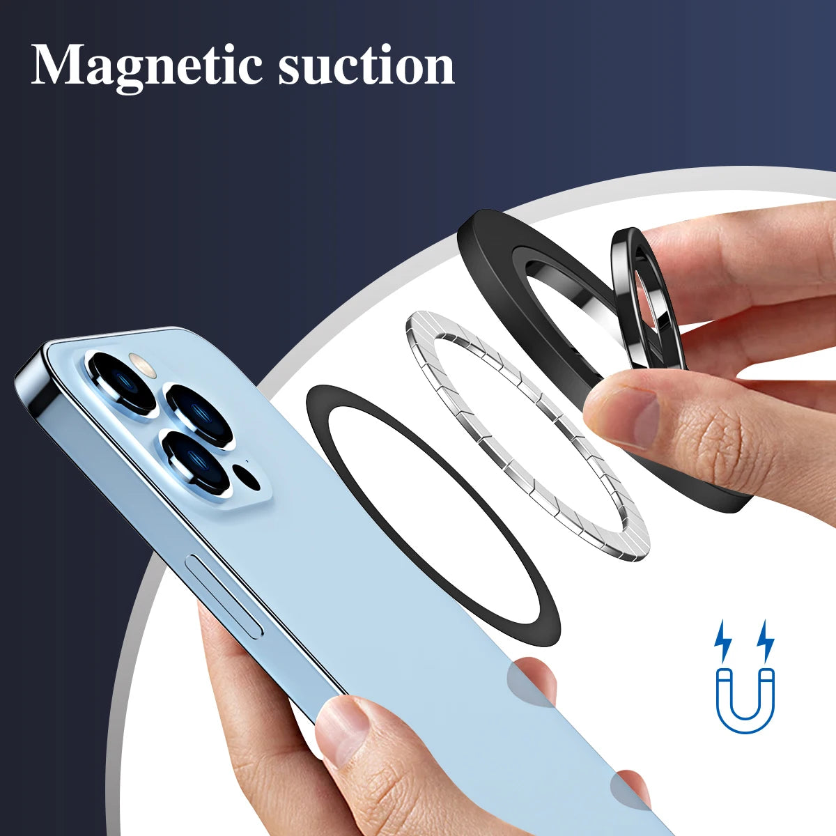 Mobile Phone Finger Ring Magnetic Holder for Magsafe Stand 360° Rotation Plating Magnet Metal Bracket for iPhone 16 14 Samsung