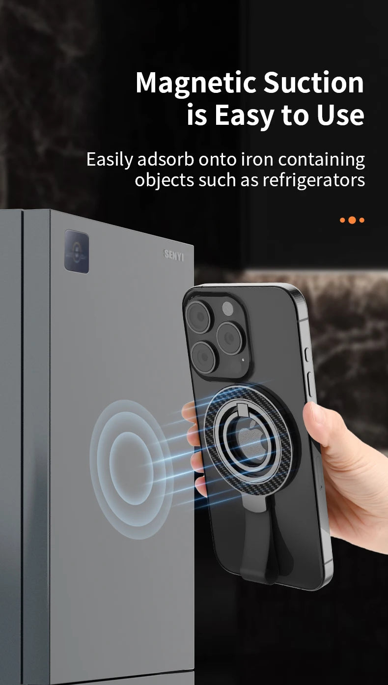 Magnetic KutumyQC Cell Phone Ring Holder Compatible with iPhone 12 13 14 15 Series MagSafe Removable Cell Phone Grip Kickstand