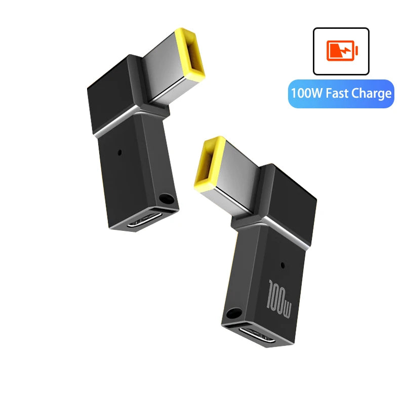 PD 100W USB Type C Female to DC Male Adapter for Lenovo ThinkPad USB-C Fast Charging Cable Converter Square PD Plug
