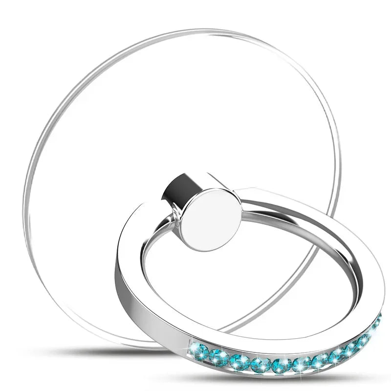 Cell Phone Ring Holder Stand Diamond Transparent Finger Grip Clear 360° Degree Rotation Kickstand Compatible iPhones