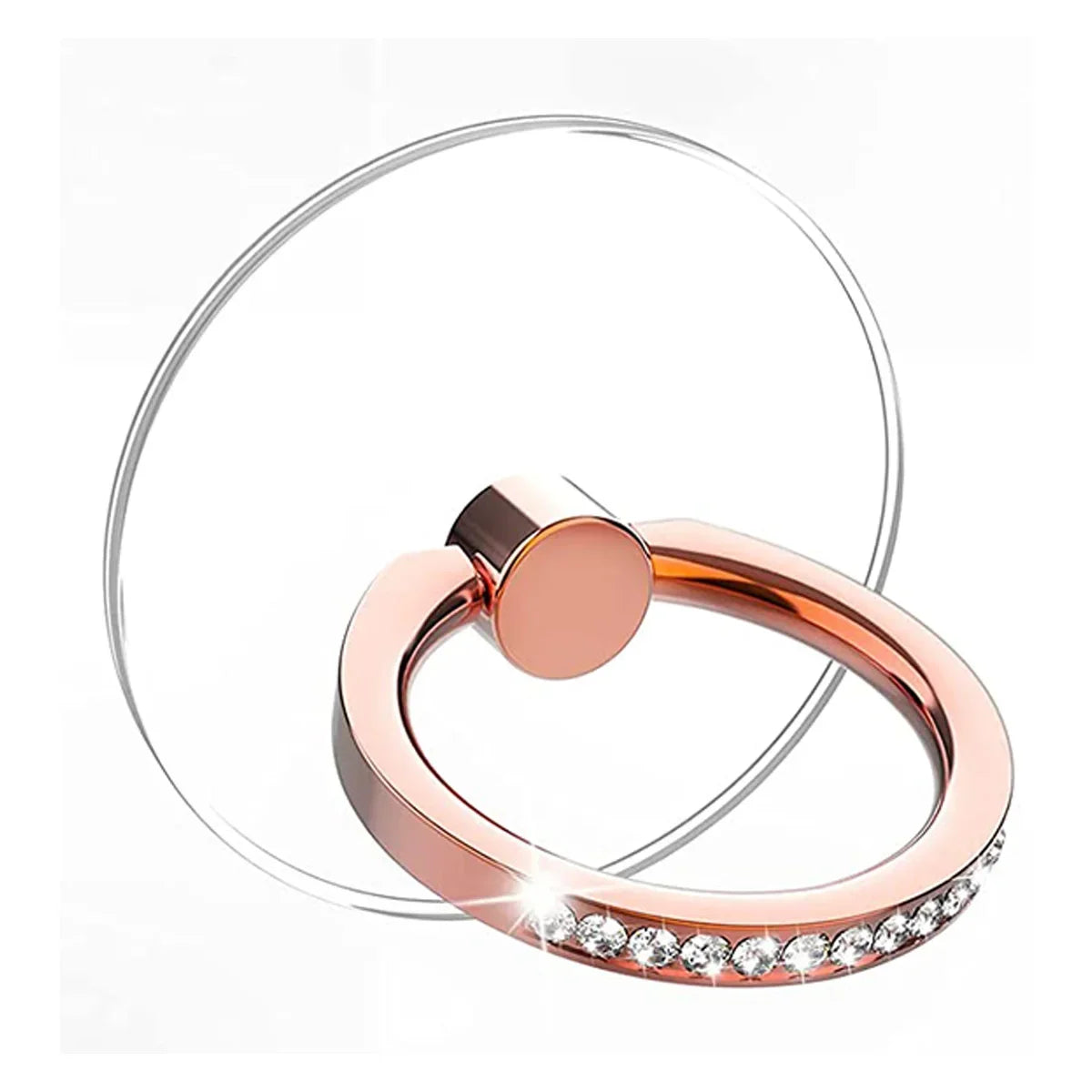 Diamond Cell Phone Ring Holder Stand Transparent Finger Grip Clear 360° Degree Rotation Kickstand Compatible iPhones