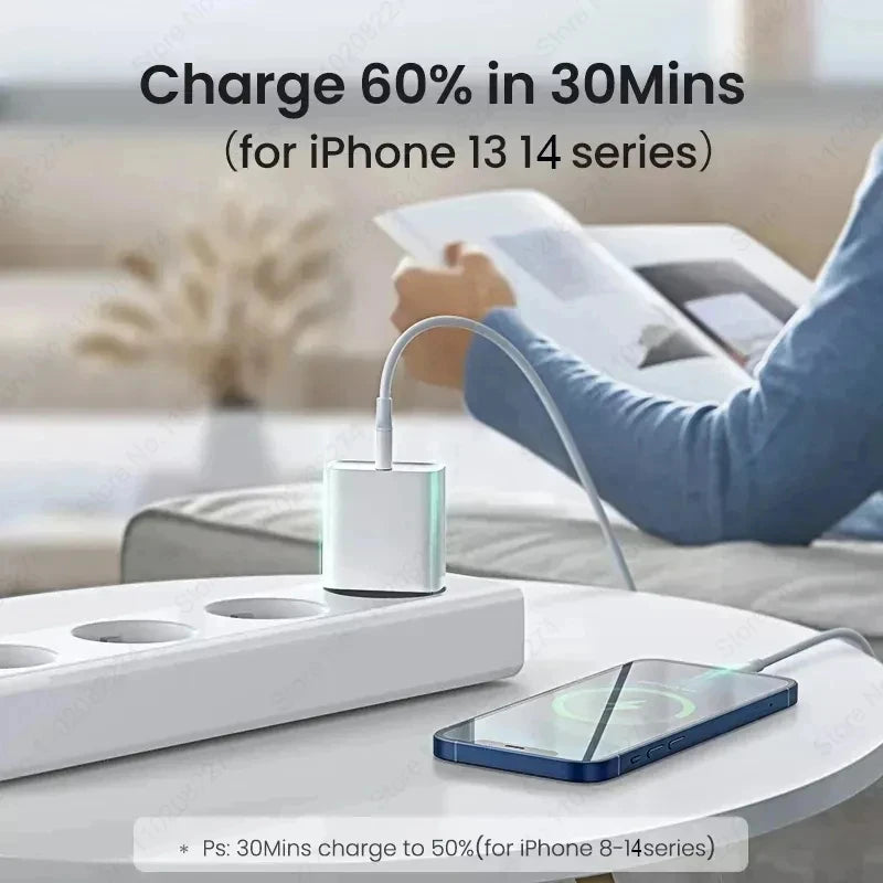 For Apple PD 20W Fast Charger For iPhone 15 13 12 11 14 16 Pro Max Plus X XR XS MAX iPad Quick Charger USB C Fast Charging Cable