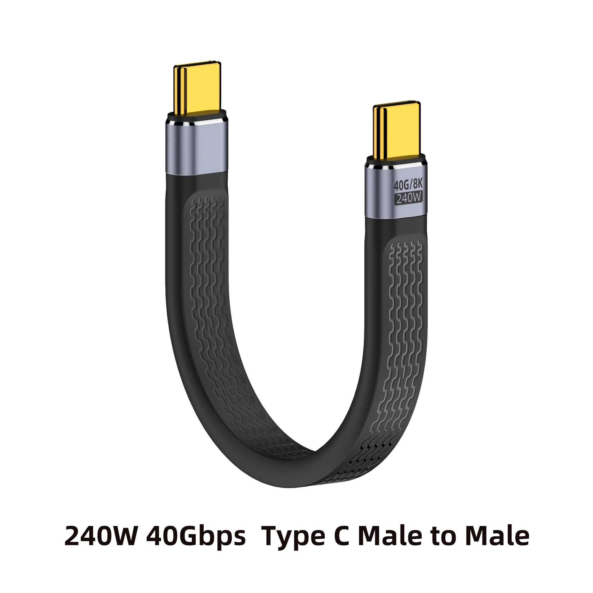 PD 240W 5A Type C to USB C Fast Charging Cable USB 4.0 Gen3 40Gbps Thunderbolt 3 8K@60Hz FPC Data Cable Cord for MacBook Pro