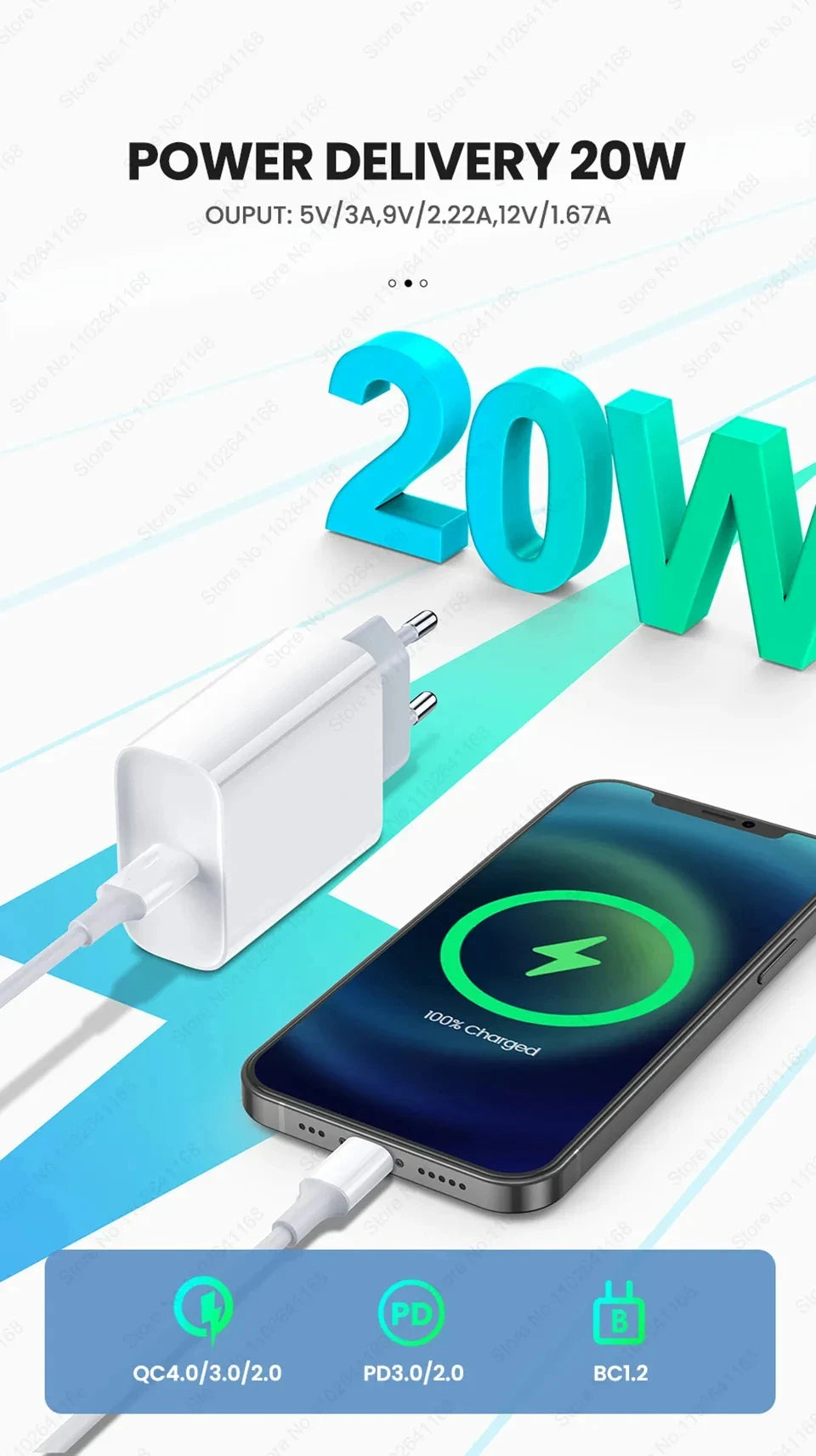 For Apple PD 20W Fast Charger For iPhone 15 13 12 11 14 16 Pro Max Plus X XR XS MAX iPad Quick Charger USB C Fast Charging Cable