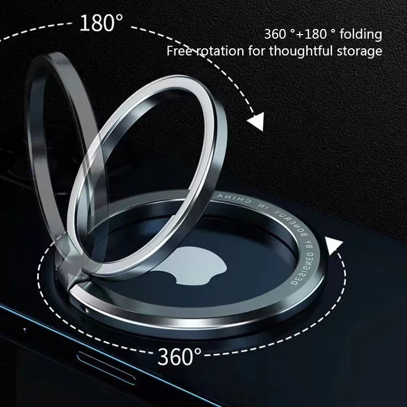 Magnetic Cell Phone Ring Holder Mobile Phone Bracket Removable Cell Phone Grip Kickstand for iPhone MagSafe Samsung Xiaomi