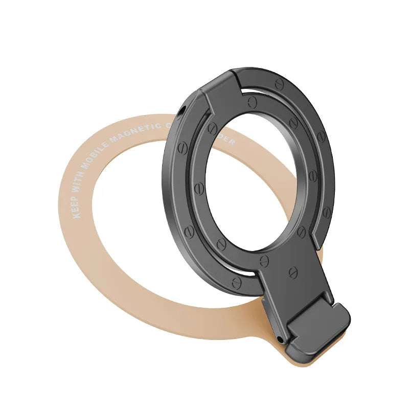 Magnetic Phone Ring Holder Phone Bracket Foldable Removable Cell Phone Grip Kickstand For iPhone 15 Samsung Xiaomi OPPO
