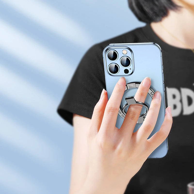 Ultra-thin Cell Phone Ring Holder Magnetic Ring Rotatable Foldable Kickstand Magnet Grip Desktop Stand for MagSafe IPhone 15 13