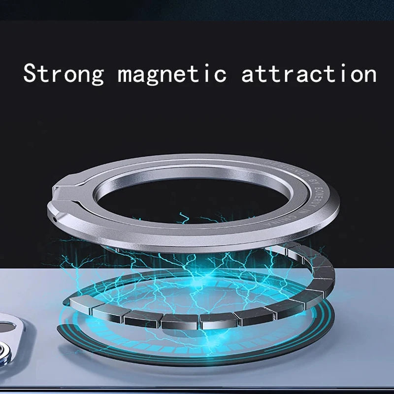 Ultra-thin Cell Phone Ring Holder Magnetic Ring Rotatable Foldable Kickstand Magnet Grip Desktop Stand for MagSafe IPhone 15 13