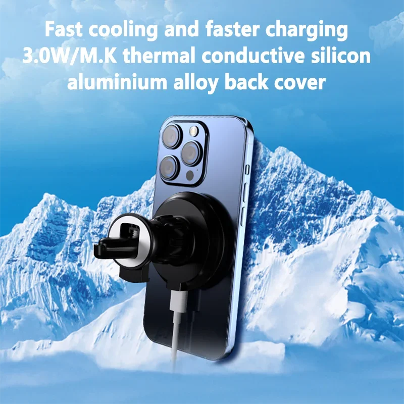 30W Magnetic Car Wireless Charger macsafe for iPhone 12 13 14 15 Pro Max Mini Air Vent Car Phone Holder Stand Fast Car Charging