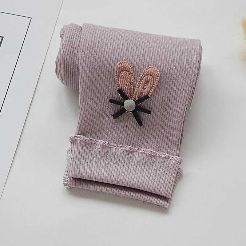 Kids Leggings Bunny Trim Slim-fit Leggings Girls Pants Kids Wears for Girls Leggings 2 To 7 Years Leggins for Kids Girl
