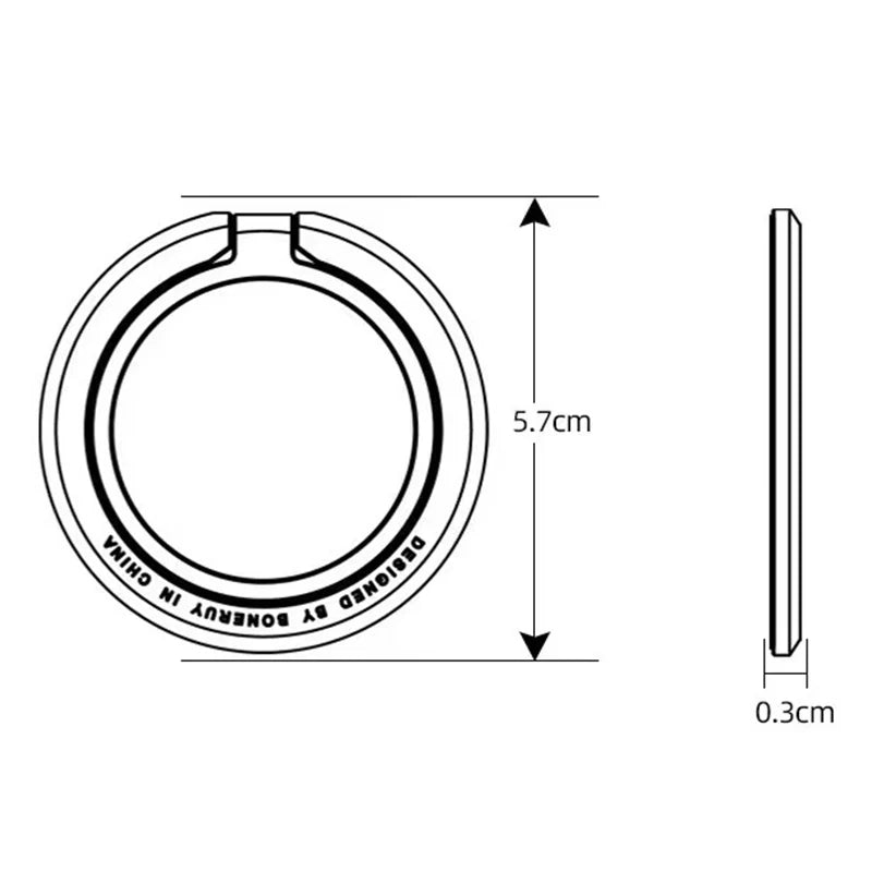 Magnetic Cell Phone Ring Holder Mobile Phone Bracket Removable Cell Phone Grip Kickstand for iPhone MagSafe Samsung Xiaomi