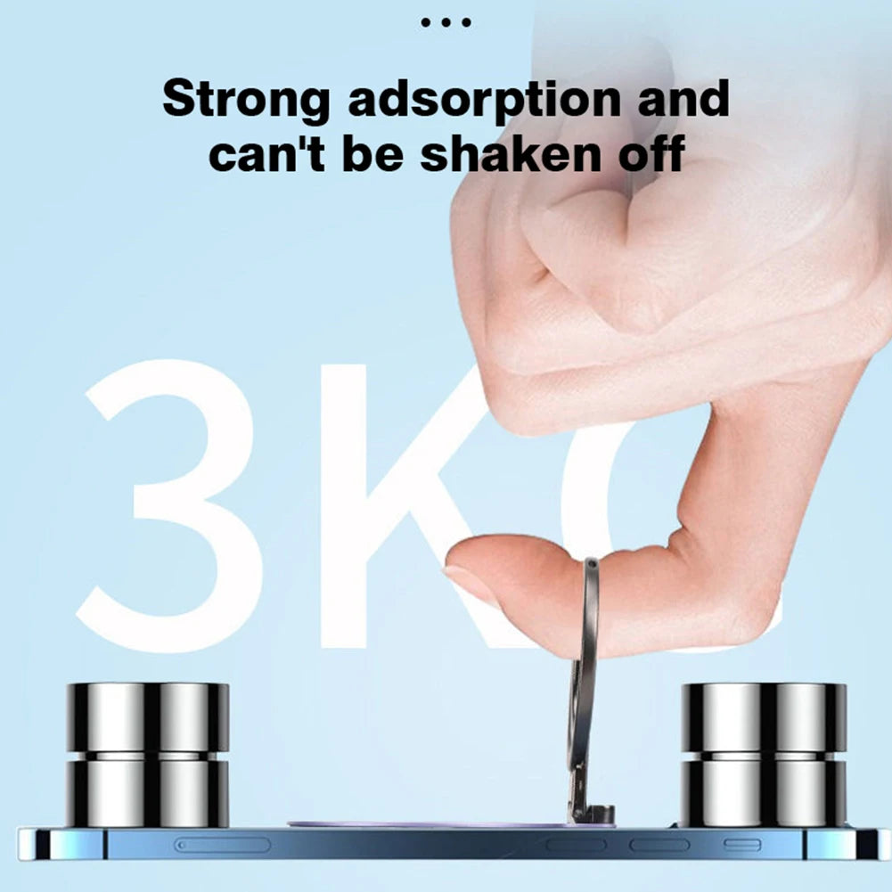 Magnetic Phone Ring Holder Phone Bracket Foldable Removable Cell Phone Grip Kickstand For iPhone 15 Samsung Xiaomi OPPO