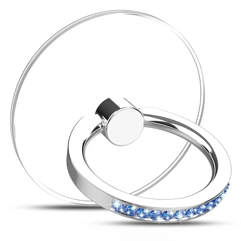 Cell Phone Ring Holder Stand Diamond Transparent Finger Grip Clear 360° Degree Rotation Kickstand Compatible iPhones