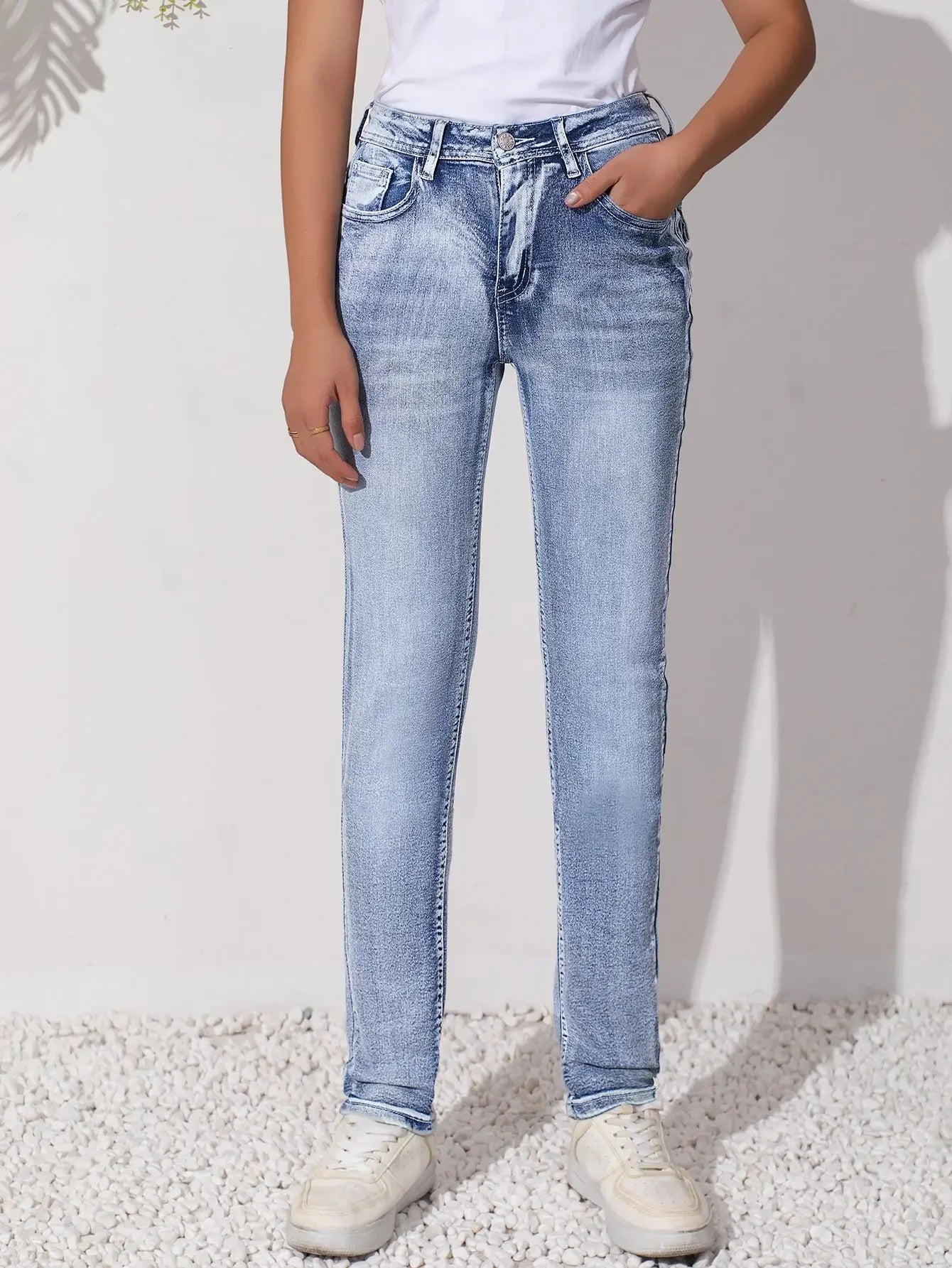 Jeans For Woman Y2k Jeans Blue Stretch Embroidery Denim Pants Fashion Trend 2025 Comfort Fit Vintage Style Casual Wear