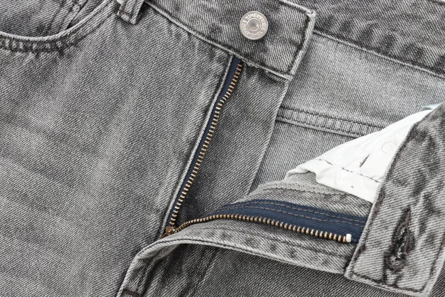 ETJ Wide-leg high-waisted jeans  women's classic everything with five pockets washed soft comfortable ultra-long jeans6045022