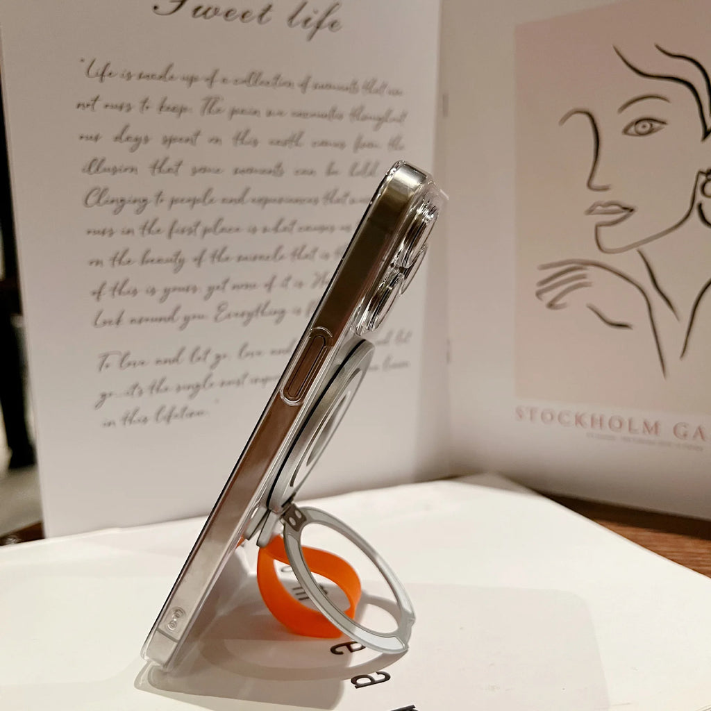 Magnetic KutumyQC Cell Phone Ring Holder Compatible with iPhone 12 13 14 15 Series MagSafe Removable Cell Phone Grip Kickstand