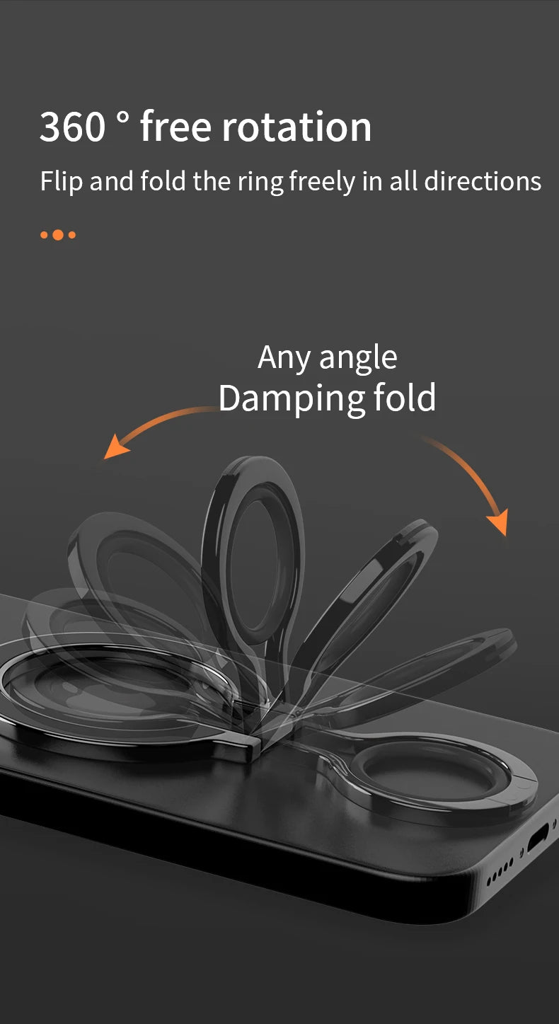 Magnetic Cell Phone Ring Holder Compatible with iPhone 12 13 14 15 Series MagSafe Removable Cell Phone Grip Kickstand