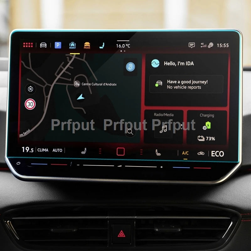 Tempered glass screen protector film For Volkswagen ID.4 2024 12.9 inch Car infotainment radio GPS Anti-glare Protective Film