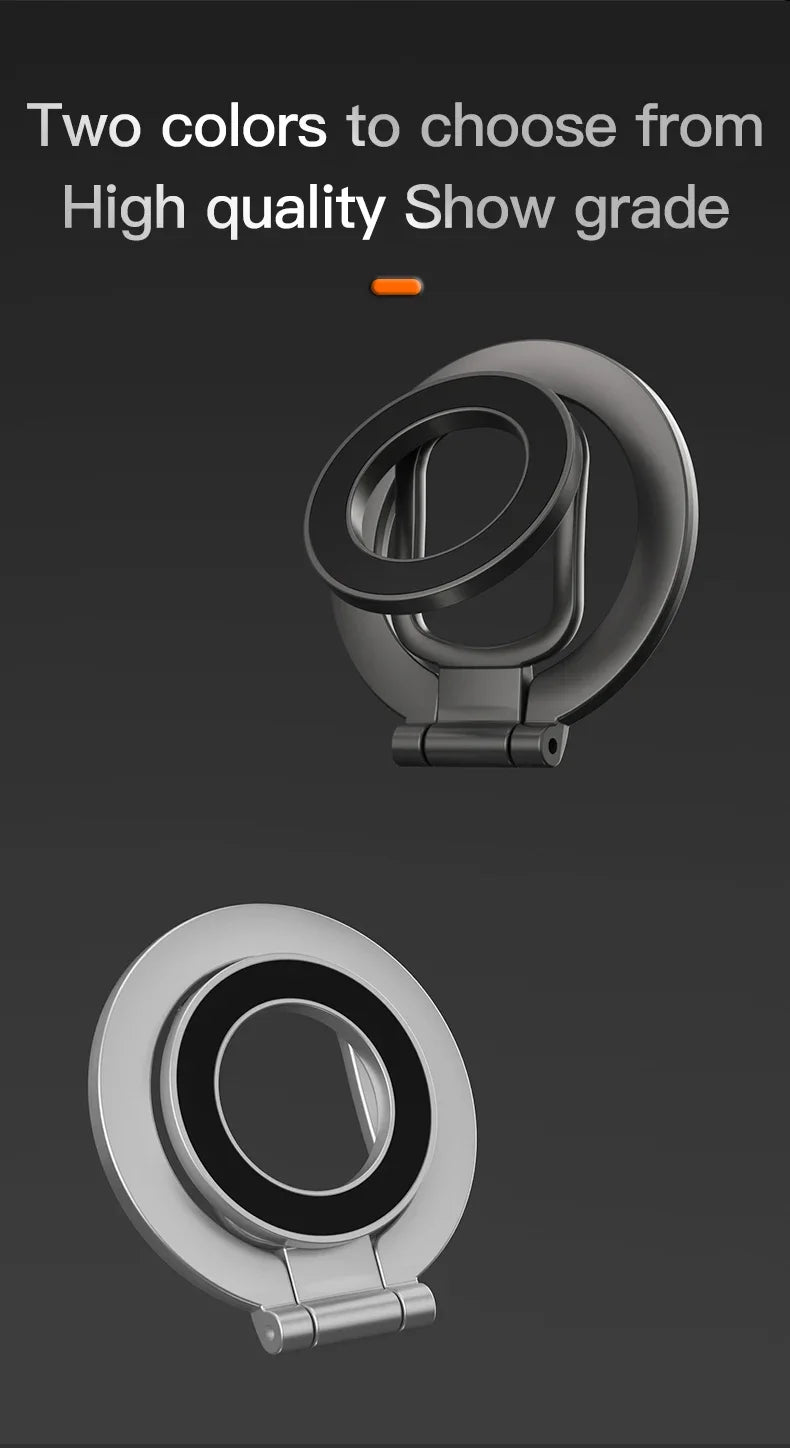 Double-Sided Holder Foldable 360° Rotating Stand with Strong Magnet & Finger Grip Suppor