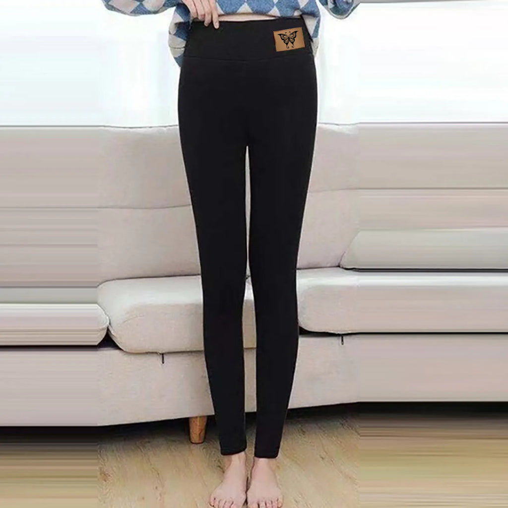 Women's Winter Fleece Leggings High Waist Velvet Keep Warm Tights Pants Solid Color Comfortable Stretchy Thermal Leggins S-3XL