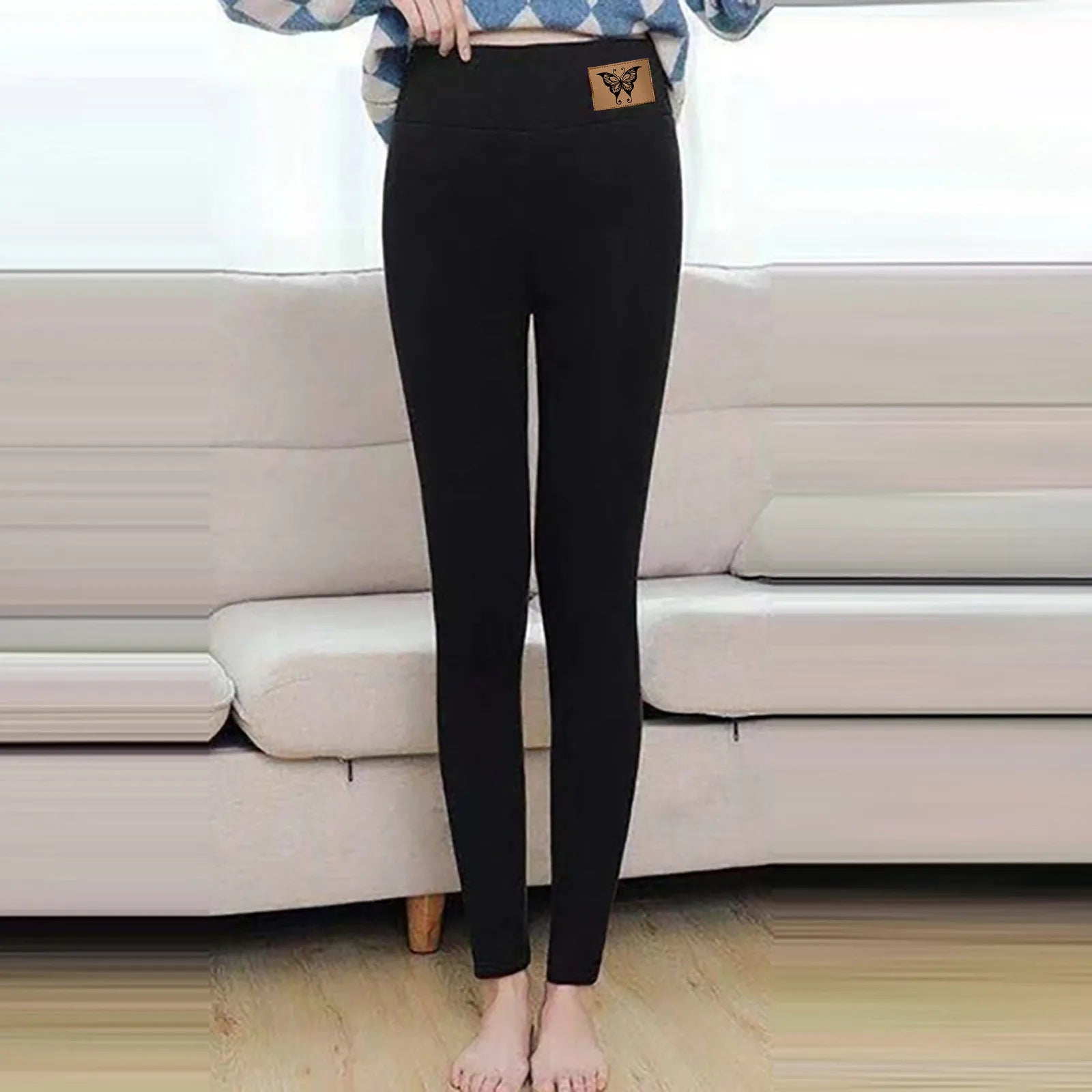 Women's Winter Fleece Leggings High Waist Velvet Keep Warm Tights Pants Solid Color Comfortable Stretchy Thermal Leggins S-3XL