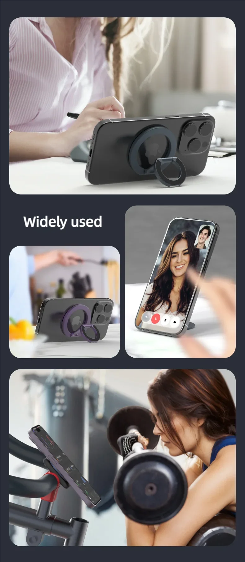 For MagSafe Double Sided Magnetic Phone Ring Holder for iPhone 15 Cellphones Stand Phone Accessories Support Telephone Grip Tok