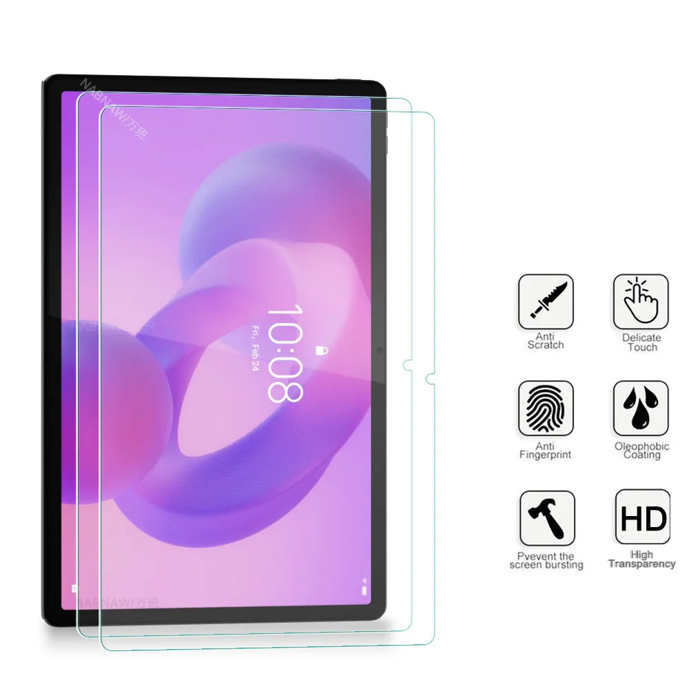 2 Pieces Hard Scratch Proof Film HD Tempered Glass Screen Protector For Lenovo Idea Tab Pro 12.7 2025 TB-373FU