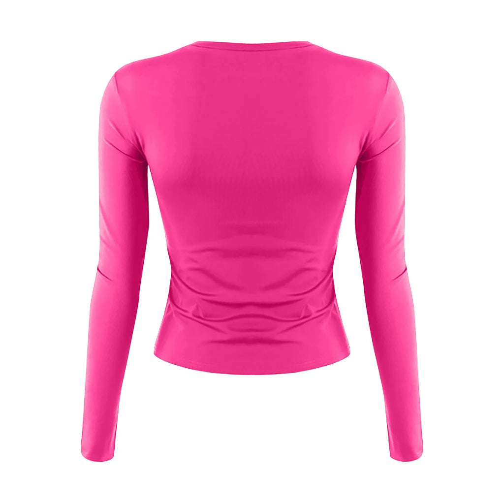 Cotton O Neck Long Sleeve Shirt Women Sexy Cropped Tops 2025 Autumn Black Casual Skinny Slim Basic Woman T Shirts White Clothing