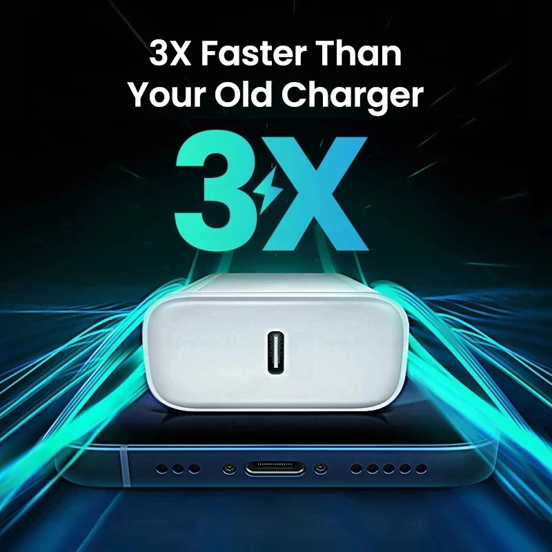 For Apple PD 20W Fast Charger For iPhone 15 13 12 11 14 16 Pro Max Plus X XR XS MAX iPad Quick Charger USB C Fast Charging Cable