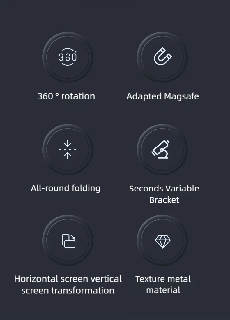 For MagSafe Double Sided Magnetic Phone Ring Holder Portable Folding Cellphones Stand Phone Accessories Support Bracket Grip Tok