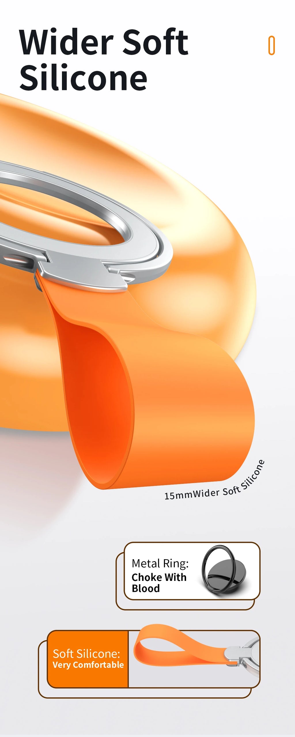 Magnetic Cell Phone Ring Holder Compatible with iPhone 12 13 14 15 Series MagSafe Removable Cell Phone Grip Kickstand